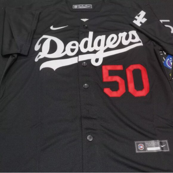 Mookie Betts #50 Los Angeles Dodgers Black  Jersey - Picture 1 of 3